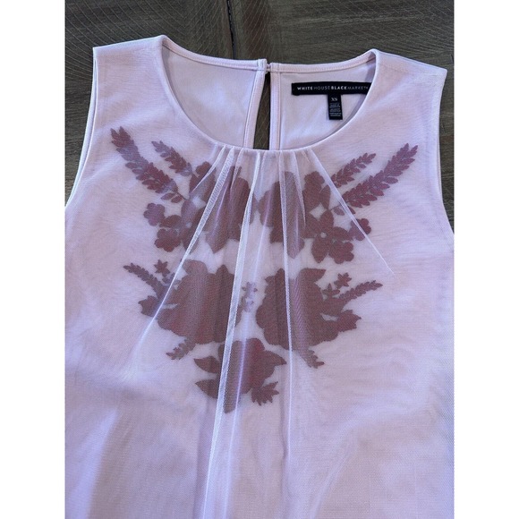 White House Black Market Light Pink Tulle Layered Sleeveless Tank Top Size XS - Picture 6 of 12